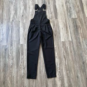 Thistlepearl Gray Bib Overalls Size XS Sleeveless Jumpsuit Pleated Dark Wash